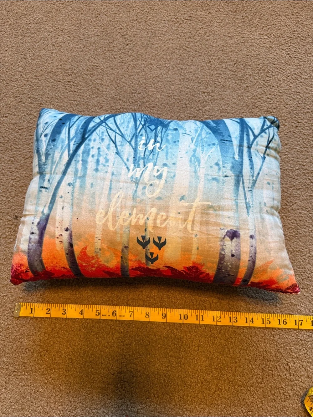 Frozen 2 Forest Print Decorative Pillow - Blue, Orange, Cream